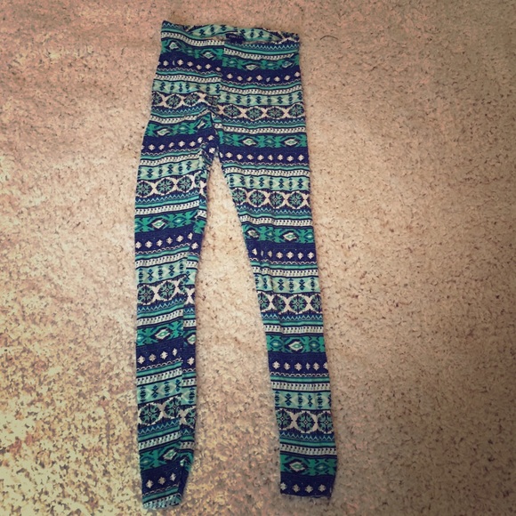 Blue and green leggings