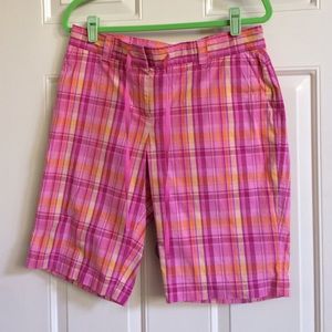 Pink plaid shorts