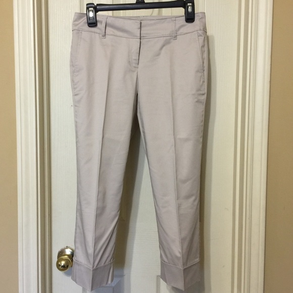 Khaki above the ankle cuff slacks