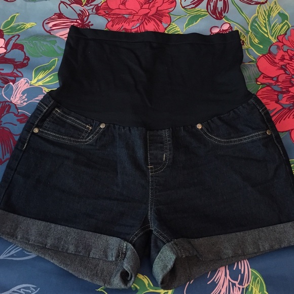 Maternity jean shorts