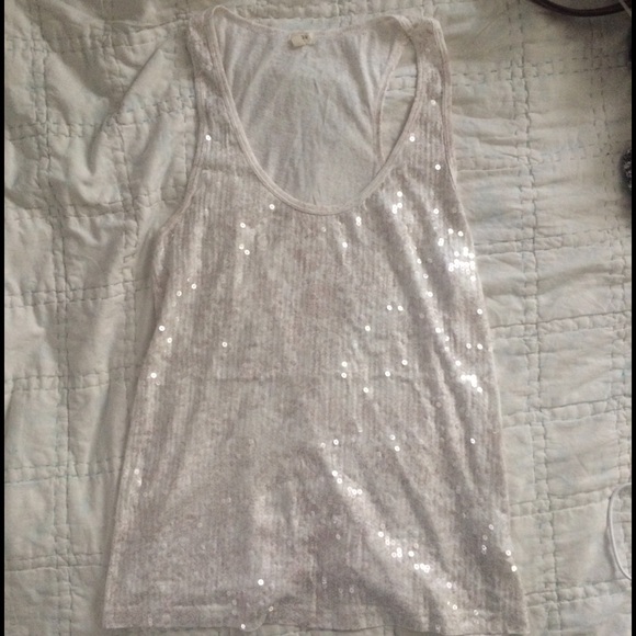 white sequin tank top (NO TRADES)