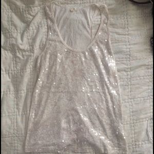 white sequin tank top (NO TRADES)