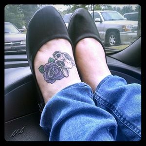 Black Faux Leather Flats