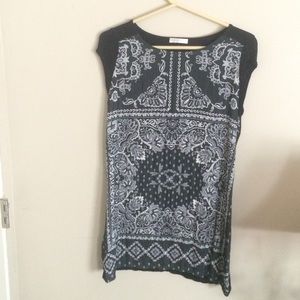 Black and white dress shirt