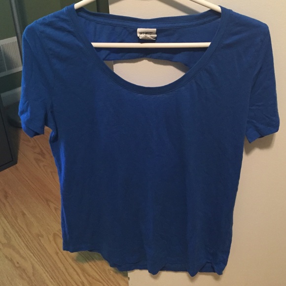Royal blue open back short sleeve tee - Picture 2 of 2