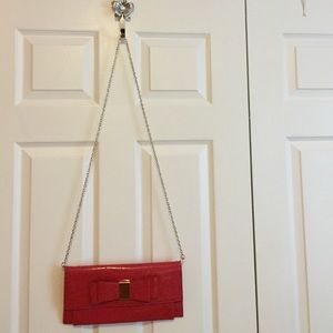 Hot Pink Bow Envelope Chain Crossbody