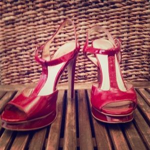 red patten leather BCBG high heels