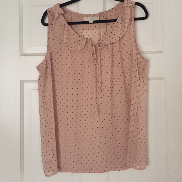 LOFT sleeveless pink top
