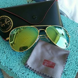Ray Ban Mirrored Aviator Sunglasses