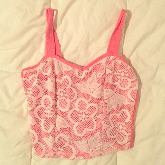 Pink crop top tank