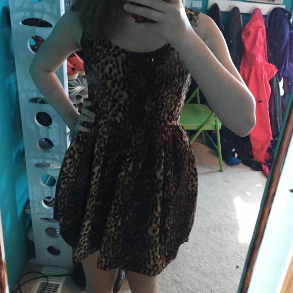 Short cheetah print dress