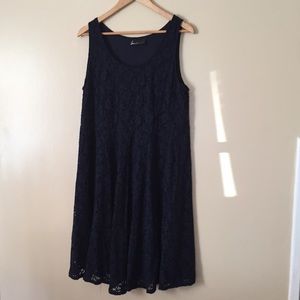 Lane Bryant Navy Lace Skater dress