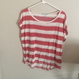 Red and white striped flowy top