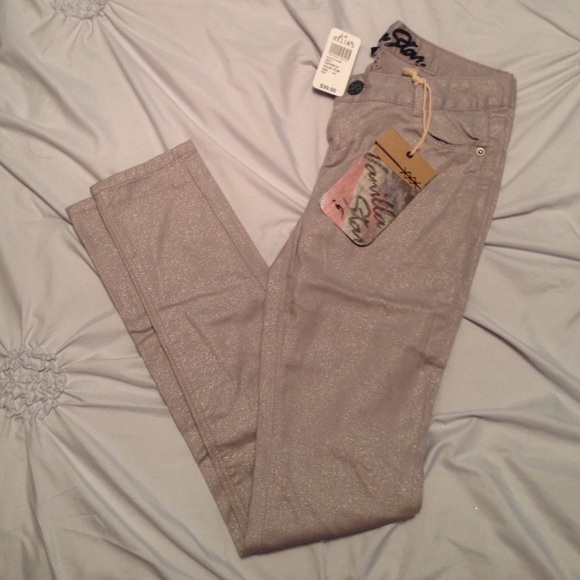 Delia's Vanilla Star Plum Sparkle Skinny Jeans
