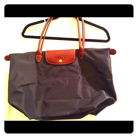 Longchamp le Pliage Large Shoulder Tote Bag, Navy