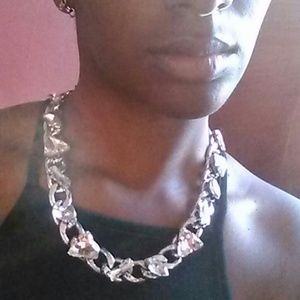 Silver Diamond Sprinkled Chunky Chain