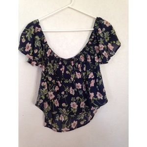 Off the shoulder flower top