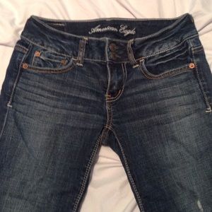 American Eagle Dark Destroy Wash Artist Jeans