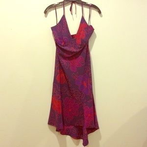 EXPRESS Tropical print HALTER DRESS