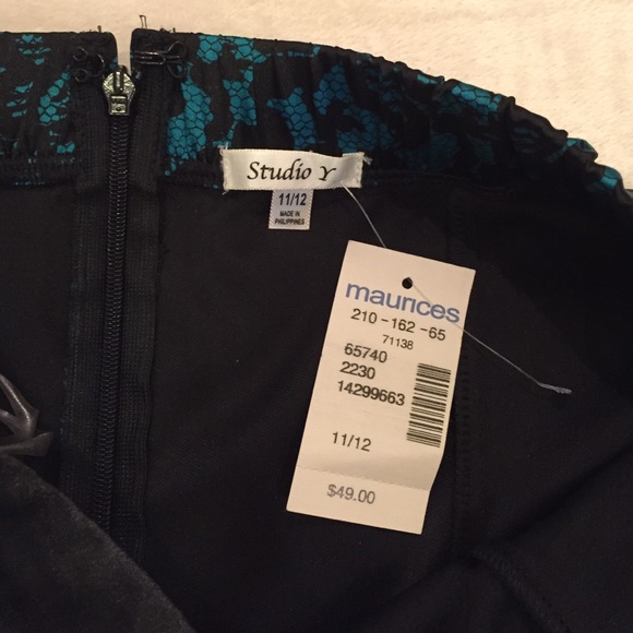 Teal and black dress - Picture 3 of 3