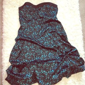 Teal and black dress