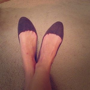 Gray/taupe ballet flats