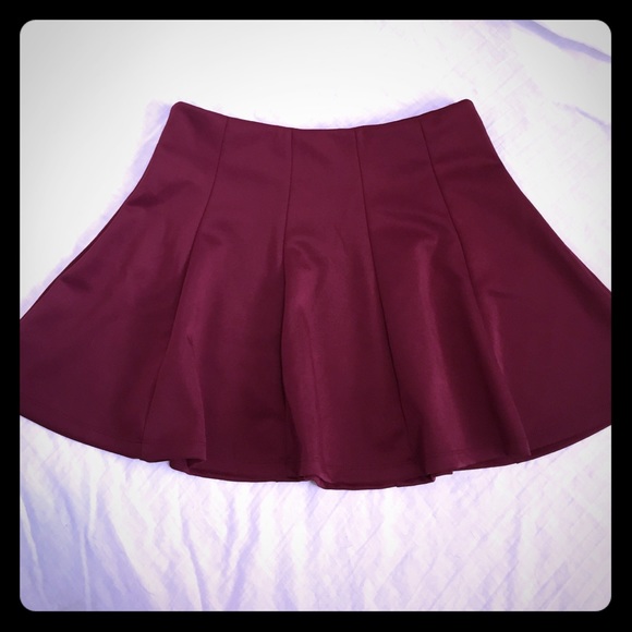 Burgundy A-line skirt