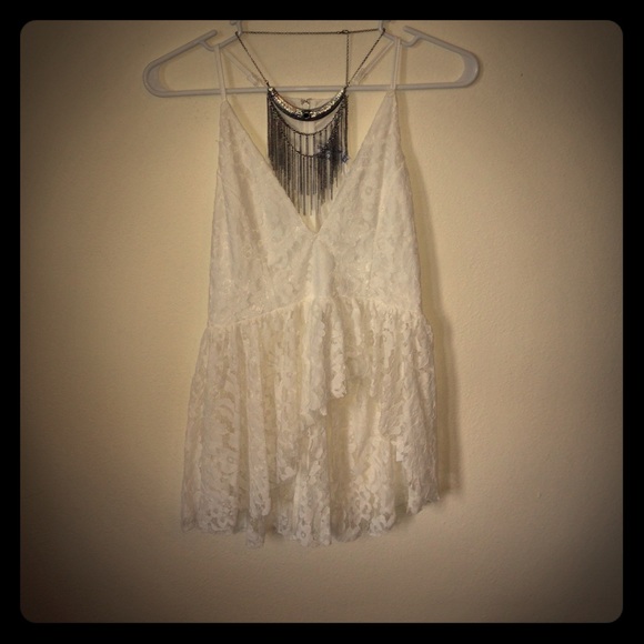 Lace Asymmetrical Top by Toby Heart Ginger Sz 6