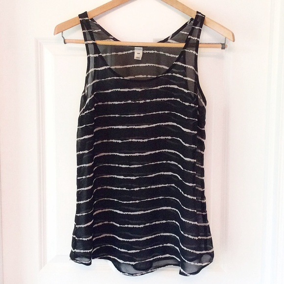 Sheer Black + White Tank