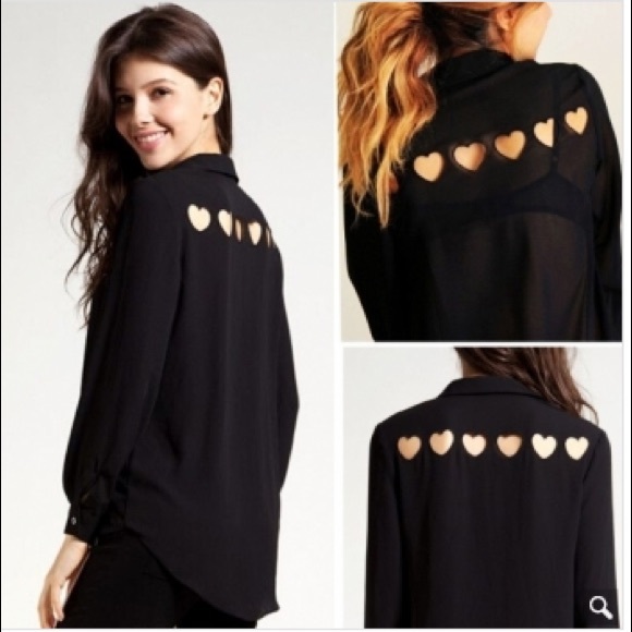 Tops - 🎉HOST PICK🎉 Black Chiffon Button Up