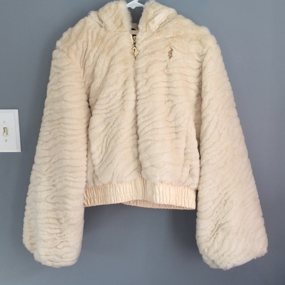 Baby Phat Jackets & Blazers - Baby Phat Cream Faux Fur Jacket