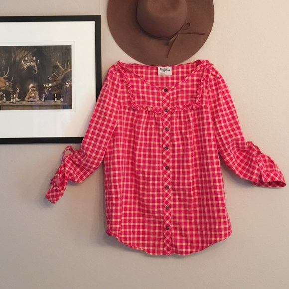 Anthropologie Holding Horses Quadrado Buttondown