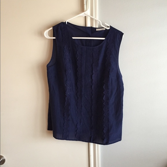 Halogen navy floral tank