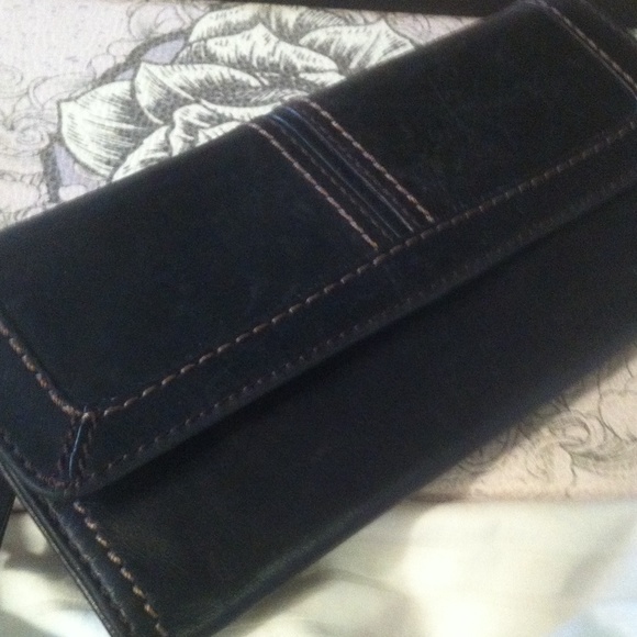 Black leather Fossil wallet