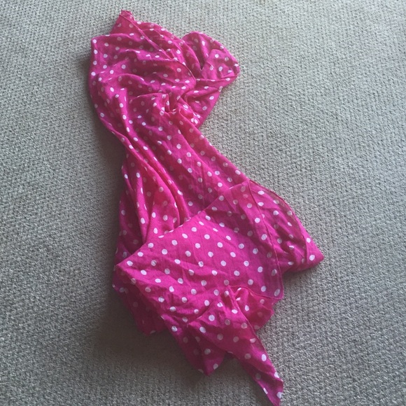 Hot Pink Polka Dot Blanket Scarf