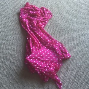 Hot Pink Polka Dot Blanket Scarf
