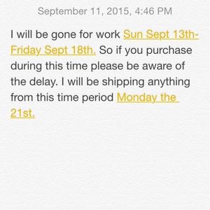 Attention!!! Shipping delay!! Do not cancel.