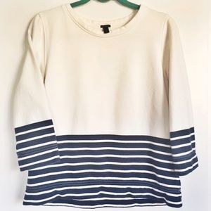 J.Crew Sailor Striped Cream Navy Sweatshirt Size M