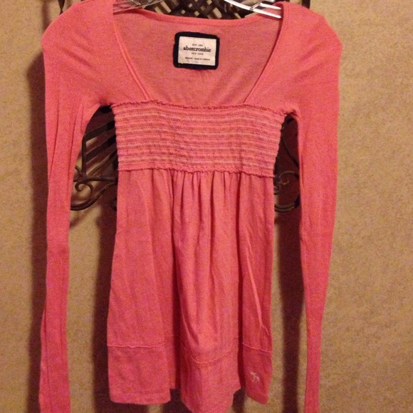 Abercrombie long sleeve light pink shirt