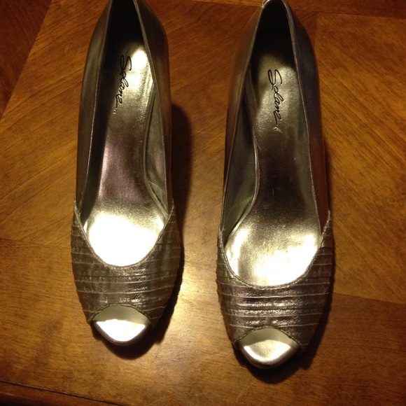 Silver dress shoes