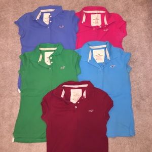 5 Hollister polo shirts