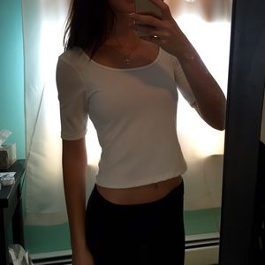 White short cut top