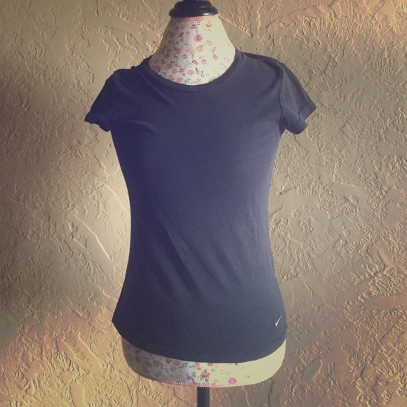 Nike FitDry Plain Black Workout Tee