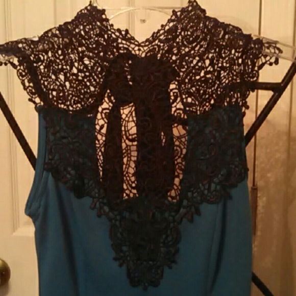 Black & blue lace dress