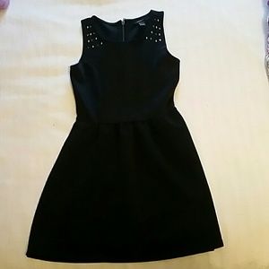Black Shoulder-studded Dress