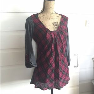 Anthropologie Plaid Top