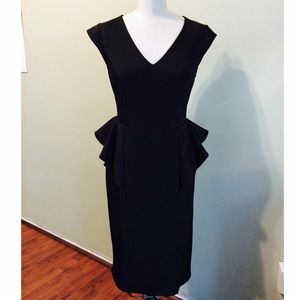 Scuba Knit Peplum Cocktail Dress