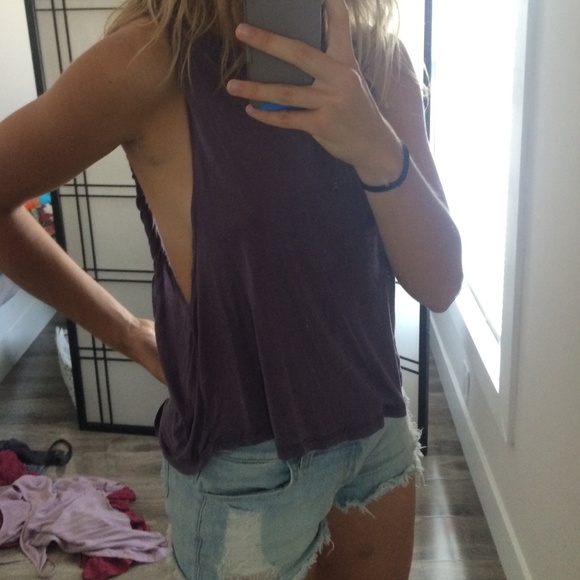 Brandy plum color backless tank