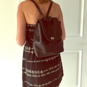 Vintage Coach black leather backpack
