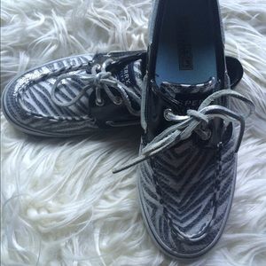 Sperry- Top-Sider black & White sequin women's